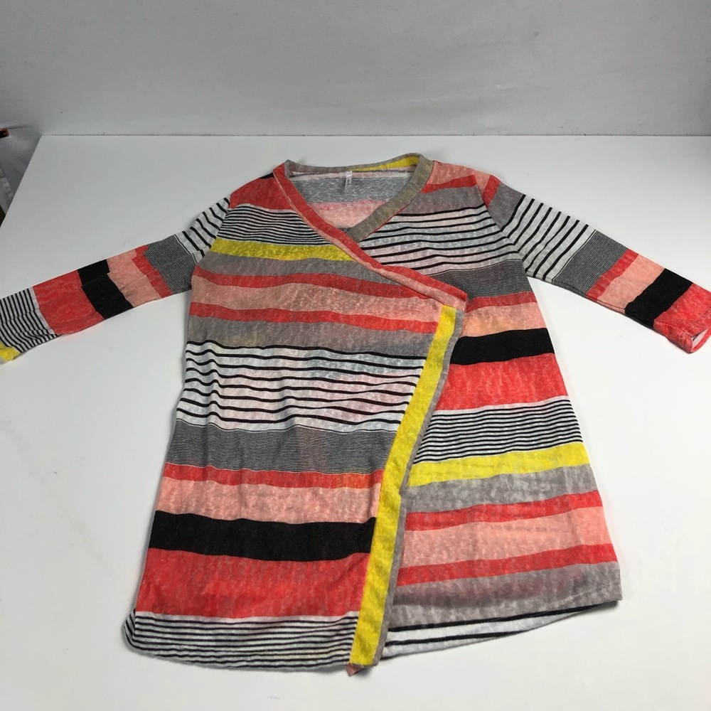 Lucky Brand Striped Open Front Cardigan Sweater Womens XL